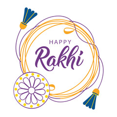 Artistic happy rakhi illustration with rakhi design and decorative elements for celebration