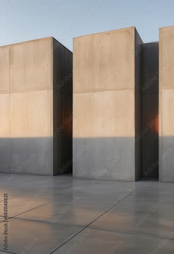 Poster a textured gray concrete wall with visible aggregate, featuring subtle cracks and patches, illuminat