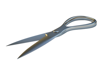 Metallic scissors, angled view