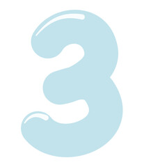 Cute number 3 illustration