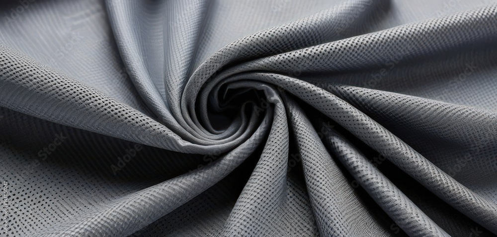 Poster a close-up shot of soft, textured grey fabric, showcasing intricate weave patterns and subtle variat