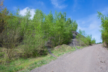 Boussu, Belgium - April 22, 2025 : the Saint-Antoine slag heap