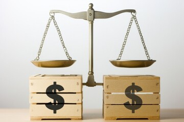 Balanced financial value concept with dollar symbols
