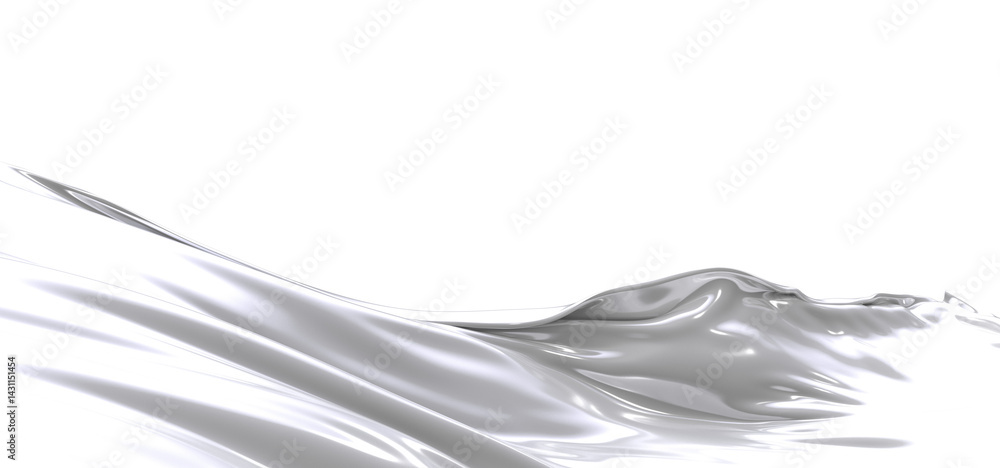 Aufkleber Abstract white liquid splash with a dynamic and smooth flowing texture, perfect for creating a modern and minimalist background.