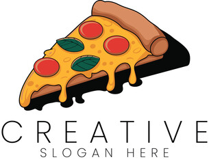 Delicious Pizza Slice Illustration Tasty Food Graphic Design art eat menu cook meal logo  