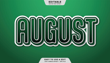 august editable text effect with modern and simple style