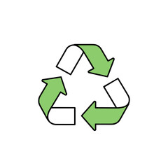 Recycling Icon on Transparent Background  