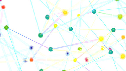 Abstract Colorful Network with Lines and Dots