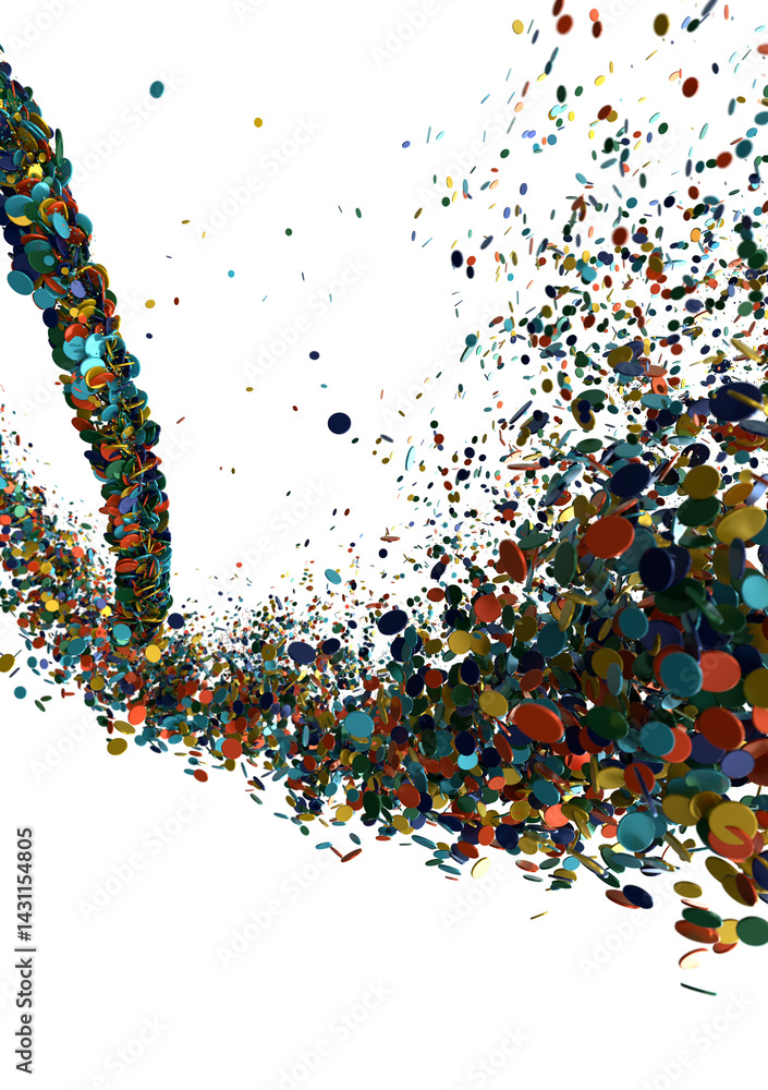 Poster abstract 3d rendered colorful circles