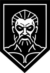 Minimalist Warrior Head Mascot Logo – Bold Male Face Emblem for Esports, Fitness, and Gaming Brands