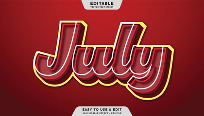 july editable text effect with modern and simple style