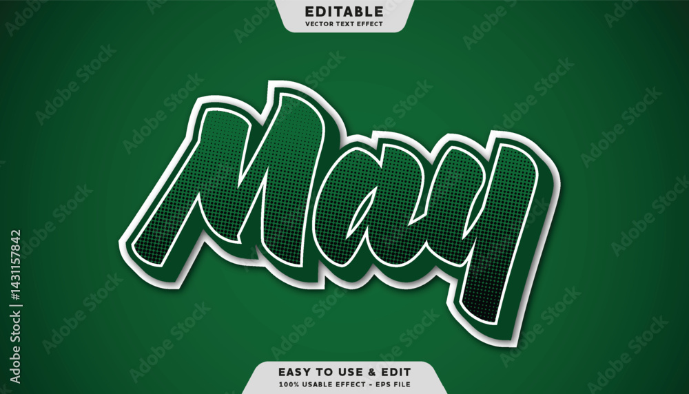 Poster may editable text effect with modern and simple style