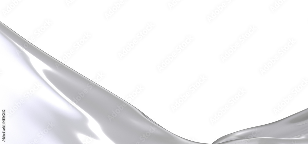 Poster Abstract white liquid splash with a dynamic and smooth flowing texture, perfect for creating a modern and minimalist background.