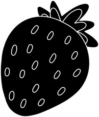 food illustration fruit silhouette red logo berry icon fresh outline healthy strawberry juicy dessert sweet green freshness natural delicious shape for vector graphic background