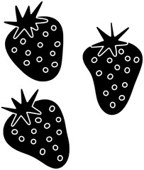 food illustration fruit silhouette red logo berry icon fresh outline healthy strawberry juicy dessert sweet green freshness natural delicious shape for vector graphic background