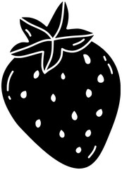 Obraz premium food illustration fruit silhouette red logo berry icon fresh outline healthy strawberry juicy dessert sweet green freshness natural delicious shape for vector graphic background