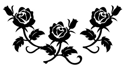 Floral corner with roses and leaves vector on white background