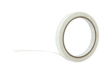 double sided adhesive tape, a roll of narrow double-sided tape isolated from the background