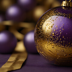 christmas balls on a snow