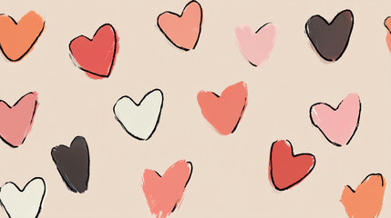 Heart pattern background valentine love romance wedding scrapbook paper digital paper heart design art