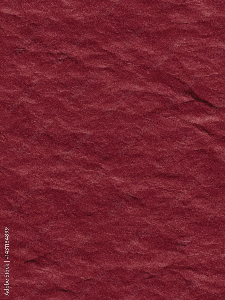 Poster deep red crumpled paper texture background for elegant designs and artistic projects with a vintage 
