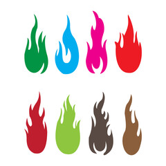 set of fire icons vector 