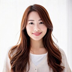 日本人,女性,20代,満面の笑み,シンプルな白い背景,Simple white background,Japanese,Female,Twenties,Beaming