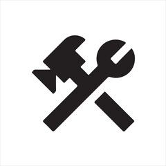 Simple vector graphic of crossed hammer and wrench for repair services.