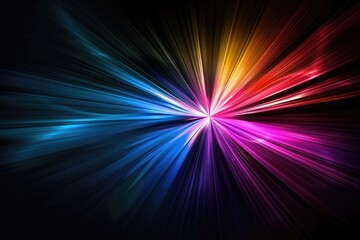Abstract colorful light rays background vector presentation design, on a black background, with highly detailed and high resolution photography