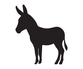 Donkey Silhouette Vector Illustration Animal Icon Design