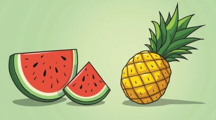 fresh fruit and watermelon