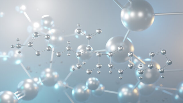cefazolin molecular structure, 3d model molecule, antibiotic structural chemical formula view from a microscope