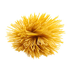 Integral spaghetti, yellow pasta isolated on white --v 7.0
