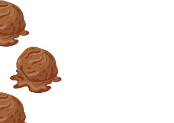 poster template with balls of melted chocolate ice cream placed on the left side, for various summer designs