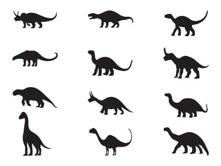 Set of quadrupedal herbivor vector silhouette