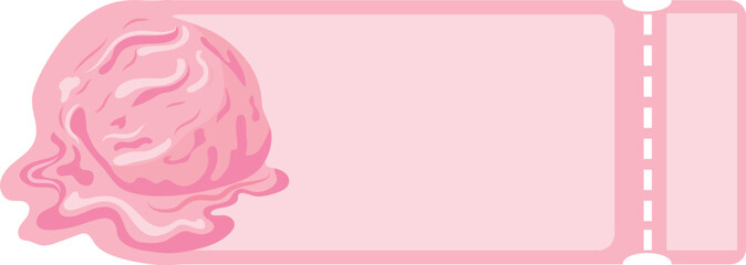 food coupon template with a scoop of strawberry ice cream on the left side