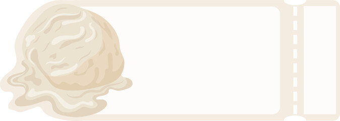 food coupon template with a scoop of vanilla ice cream on the left side