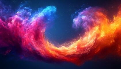 Abstract nebula formation with vibrant clouds and starry backgrounds for cosmic designs