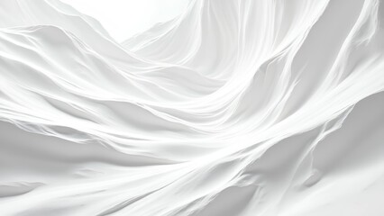 Obraz premium A serene, abstract landscape featuring flowing white textures that create a sense of depth and tranquility.