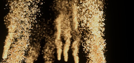 Abstract background of golden sparkles and glitter. Perfect for celebratory designs.