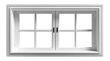 Classic Window Frame: A detailed shot of a pristine, double-sash window, showing intricate architectural details and the play of light.