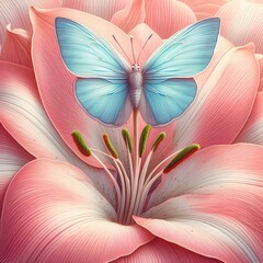 butterfly on pink flower