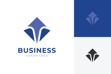 Growth Up business logo icon design with arrow vector graphic for financial logo template