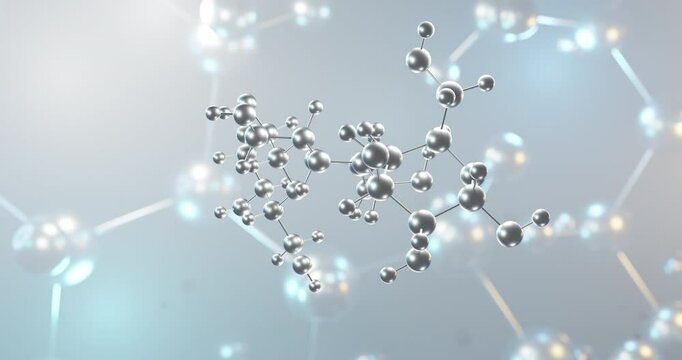 Dextrin rotating 3d molecule, molecular structure of e1400 seamless video
