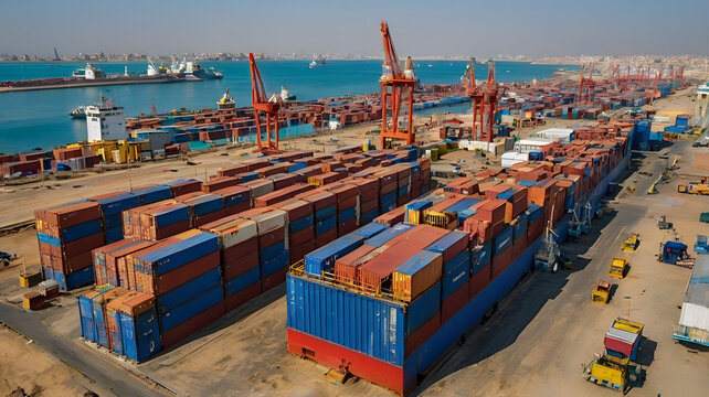 The Karachi Port transformed with robotic cranes, levitating containers, and AI-powered cargo ships coming from Mars colonies.


