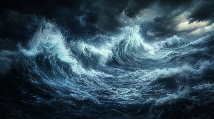 Battering Battering Storm Scene Through Classic Moody