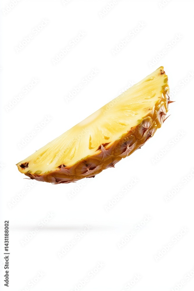 Aufkleber fresh pineapple slice on white background showing the juicy texture and vibrant color in a studio sh