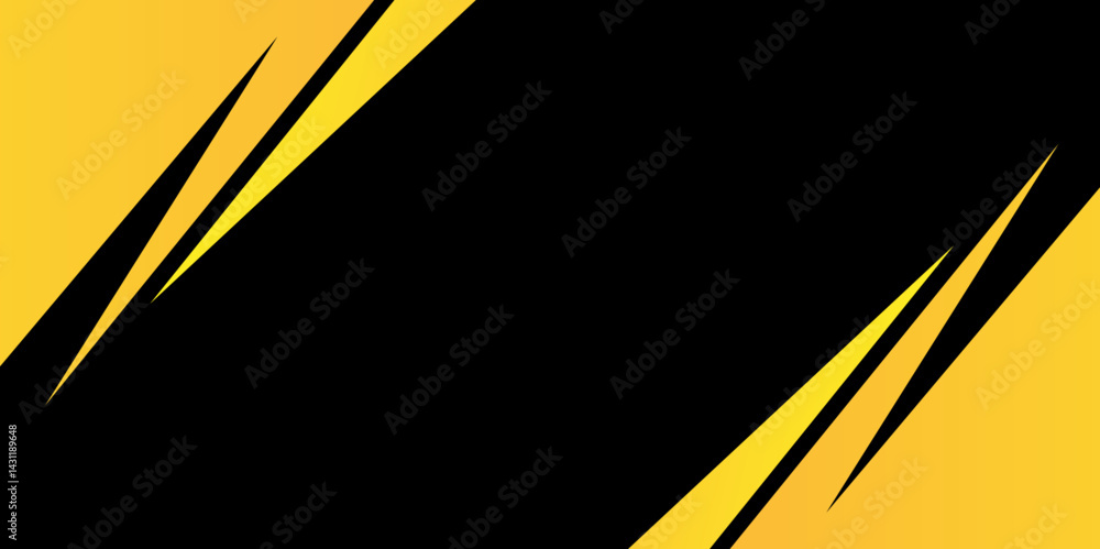 Aufkleber abstract template yellow geometric triangles contrast black background. overlapping design for cover