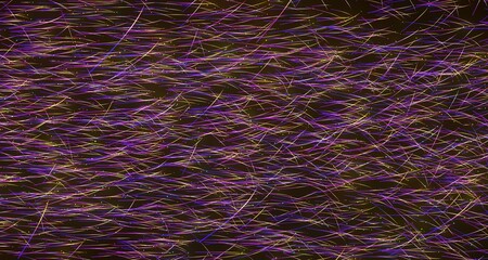 Abstract Glitch Background with Purple and Yellow Lines