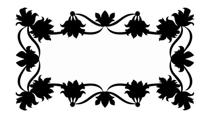 ornamental frame silhouette vector on white background